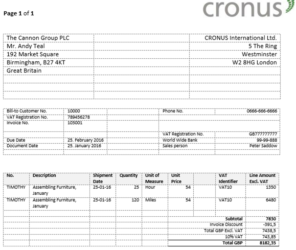 Shows report 1306 run from the client